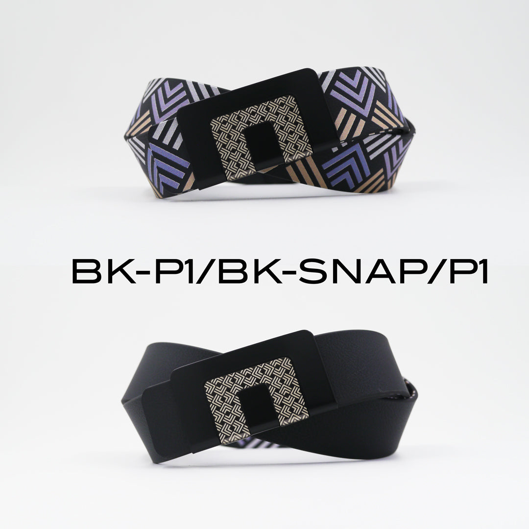 MIN BELT - BLACK BUCKLE, BLACK P1 STRAP