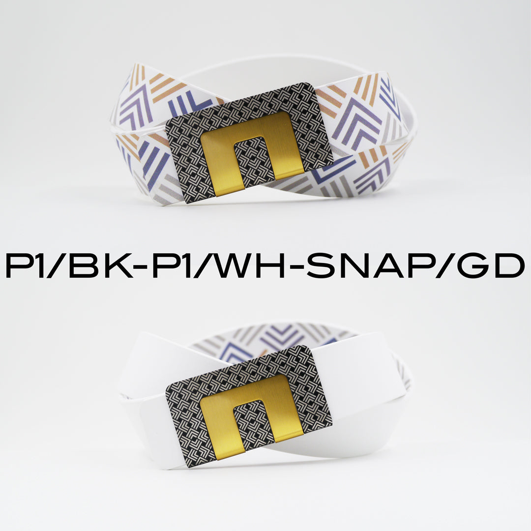 MIN BELT - BLACK P1 BUCKLE, WHITE P1 STRAP